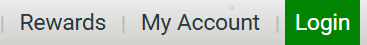 Rewards, my account, and login button on Kleen-Rite